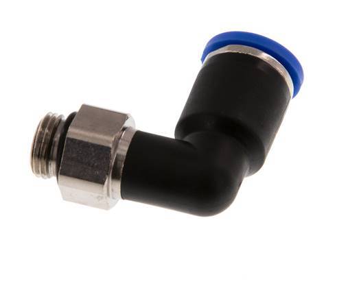8mm x G1/8'' 90 graden L-verbinding Messing/PA 66 Insteekfitting Buitendraad Draaibaar NBR [2 Stuks]