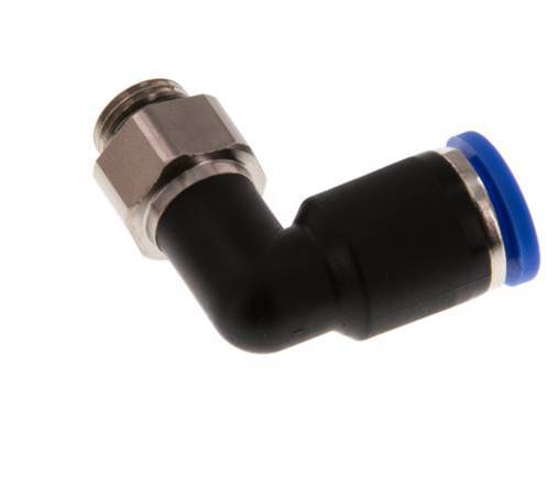 8mm x G1/8'' 90 graden L-verbinding Messing/PA 66 Insteekfitting Buitendraad Draaibaar NBR [2 Stuks]