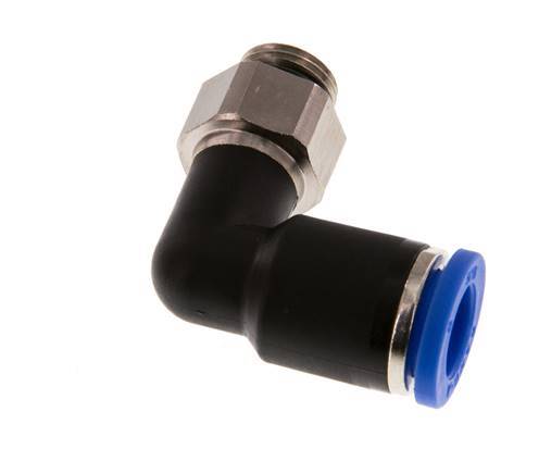 8mm x G1/8'' 90 graden L-verbinding Messing/PA 66 Insteekfitting Buitendraad Draaibaar NBR [2 Stuks]