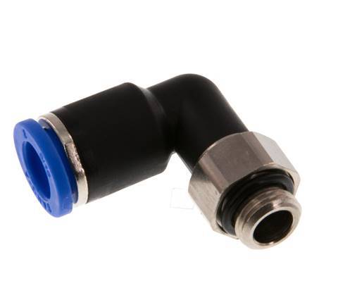 8mm x G1/8'' 90 graden L-verbinding Messing/PA 66 Insteekfitting Buitendraad Draaibaar NBR [2 Stuks]
