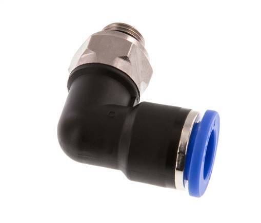 10mm x G1/8'' 90 graden L-verbinding Messing/PA 66 Insteekfitting Buitendraad Draaibaar NBR [2 Stuks]