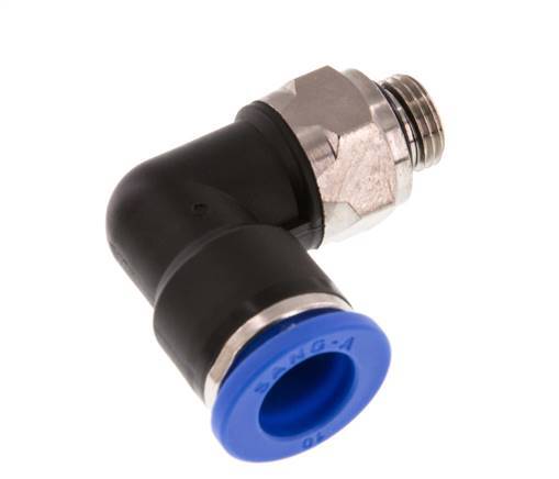 10mm x G1/8'' 90 graden L-verbinding Messing/PA 66 Insteekfitting Buitendraad Draaibaar NBR [2 Stuks]