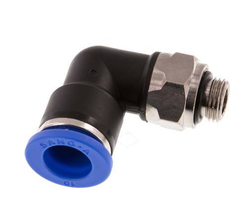 10mm x G1/8'' 90 graden L-verbinding Messing/PA 66 Insteekfitting Buitendraad Draaibaar NBR [2 Stuks]