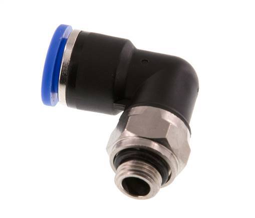 10mm x G1/8'' 90 graden L-verbinding Messing/PA 66 Insteekfitting Buitendraad Draaibaar NBR [2 Stuks]