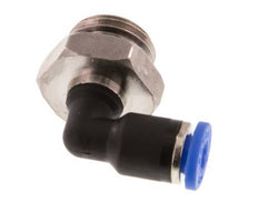 4mm x G1/4'' 90 graden L-verbinding Messing/PA 66 Insteekfitting Buitendraad Draaibaar NBR [2 Stuks]