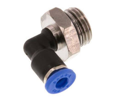 4mm x G1/4'' 90deg Elbow Push-in Fitting with Male Threads Brass/PA 66 NBR Rotatable [2 Pieces]