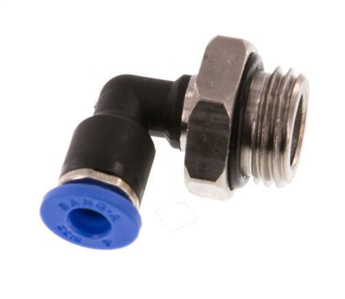4mm x G1/4'' 90 graden L-verbinding Messing/PA 66 Insteekfitting Buitendraad Draaibaar NBR [2 Stuks]