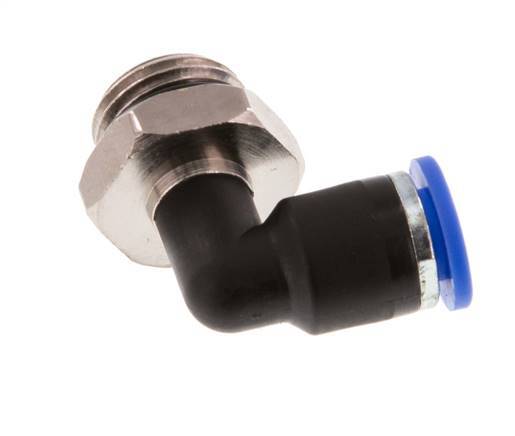6mm x G1/4'' 90deg Elbow Push-in Fitting with Male Threads Brass/PA 66 NBR Rotatable [2 Pieces]