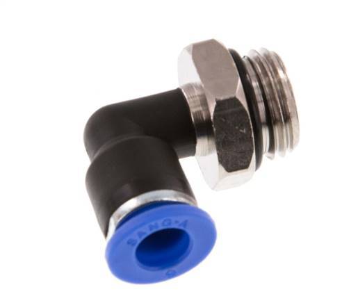 6mm x G1/4'' 90 graden L-verbinding Messing/PA 66 Insteekfitting Buitendraad Draaibaar NBR [2 Stuks]