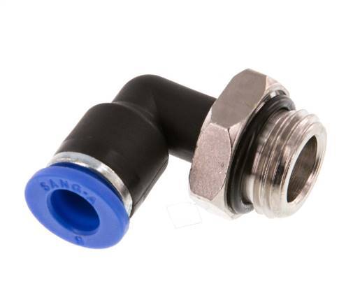 6mm x G1/4'' 90 graden L-verbinding Messing/PA 66 Insteekfitting Buitendraad Draaibaar NBR [2 Stuks]