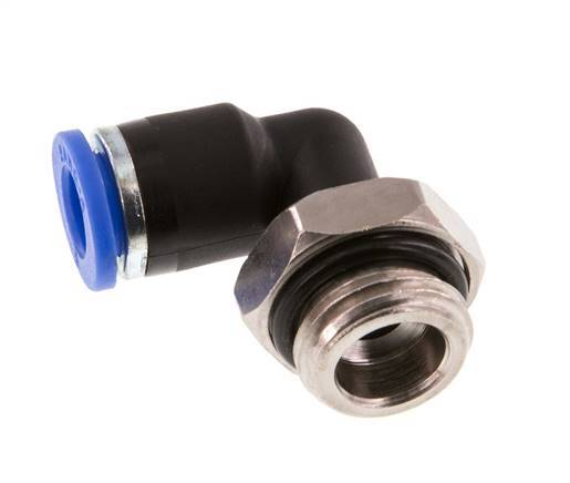 6mm x G1/4'' 90 graden L-verbinding Messing/PA 66 Insteekfitting Buitendraad Draaibaar NBR [2 Stuks]