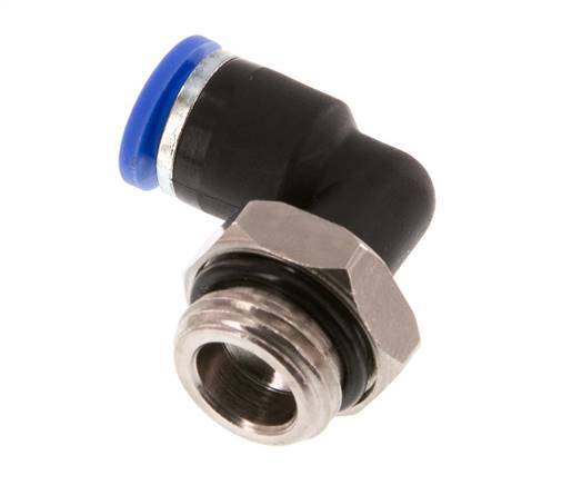 6mm x G1/4'' 90 graden L-verbinding Messing/PA 66 Insteekfitting Buitendraad Draaibaar NBR [2 Stuks]