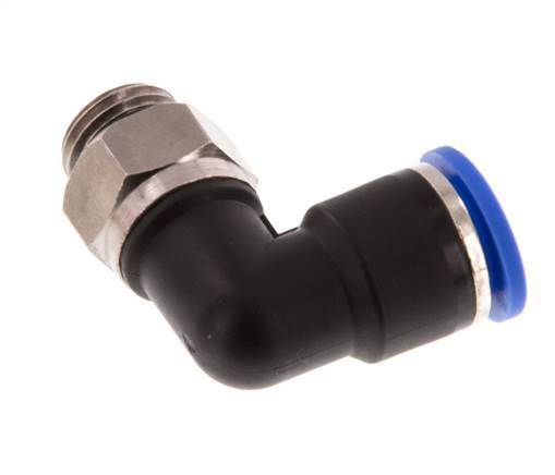 10mm x G1/4'' 90deg Elbow Push-in Fitting with Male Threads Brass/PA 66 NBR Rotatable [2 Pieces]
