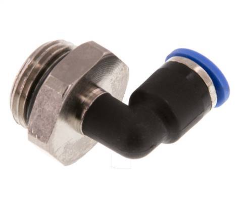 6mm x G3/8'' 90 graden L-verbinding Messing/PA 66 Insteekfitting Buitendraad Draaibaar NBR [2 Stuks]