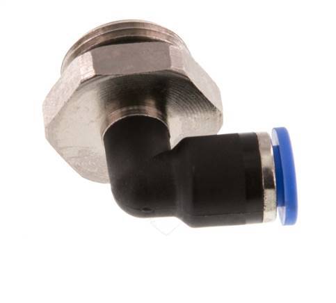 6mm x G3/8'' 90deg Elbow Push-in Fitting with Male Threads Brass/PA 66 NBR Rotatable [2 Pieces]