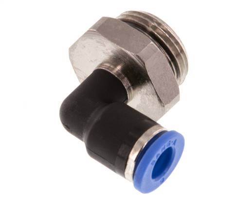 6mm x G3/8'' 90 graden L-verbinding Messing/PA 66 Insteekfitting Buitendraad Draaibaar NBR [2 Stuks]