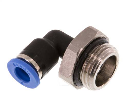 6mm x G3/8'' 90 graden L-verbinding Messing/PA 66 Insteekfitting Buitendraad Draaibaar NBR [2 Stuks]