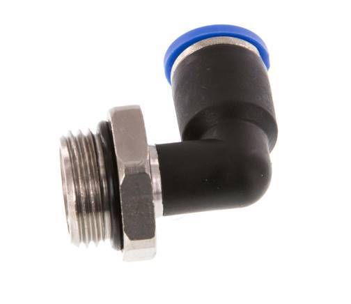 8mm x G3/8'' 90 graden L-verbinding Messing/PA 66 Insteekfitting Buitendraad Draaibaar NBR [2 Stuks]