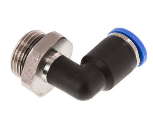 8mm x G3/8'' 90 graden L-verbinding Messing/PA 66 Insteekfitting Buitendraad Draaibaar NBR [2 Stuks]