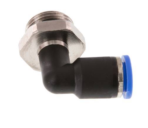 8mm x G3/8'' 90 graden L-verbinding Messing/PA 66 Insteekfitting Buitendraad Draaibaar NBR [2 Stuks]