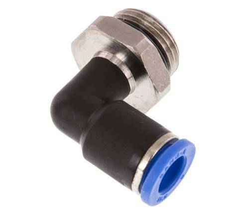 8mm x G3/8'' 90 graden L-verbinding Messing/PA 66 Insteekfitting Buitendraad Draaibaar NBR [2 Stuks]
