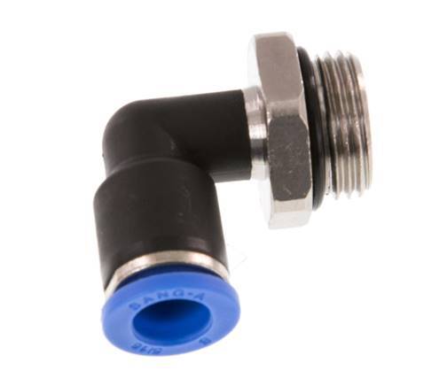8mm x G3/8'' 90 graden L-verbinding Messing/PA 66 Insteekfitting Buitendraad Draaibaar NBR [2 Stuks]