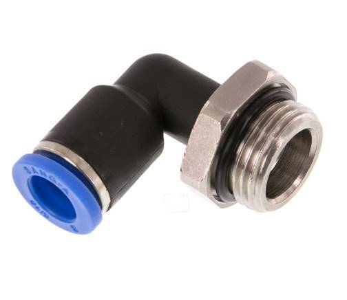 8mm x G3/8'' 90 graden L-verbinding Messing/PA 66 Insteekfitting Buitendraad Draaibaar NBR [2 Stuks]