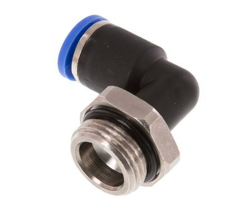 8mm x G3/8'' 90 graden L-verbinding Messing/PA 66 Insteekfitting Buitendraad Draaibaar NBR [2 Stuks]