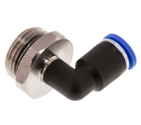 8mm x G1/2'' 90 graden L-verbinding Messing/PA 66 Insteekfitting Buitendraad Draaibaar NBR [2 Stuks]