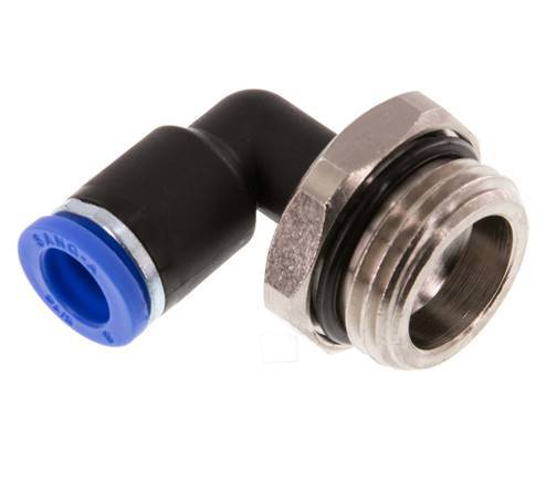 8mm x G1/2'' 90 graden L-verbinding Messing/PA 66 Insteekfitting Buitendraad Draaibaar NBR [2 Stuks]