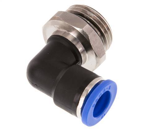10mm x G1/2'' 90 graden L-verbinding Messing/PA 66 Insteekfitting Buitendraad Draaibaar NBR [2 Stuks]