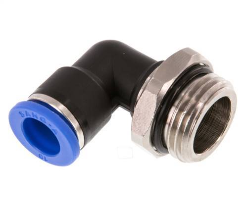 10mm x G1/2'' 90 graden L-verbinding Messing/PA 66 Insteekfitting Buitendraad Draaibaar NBR [2 Stuks]