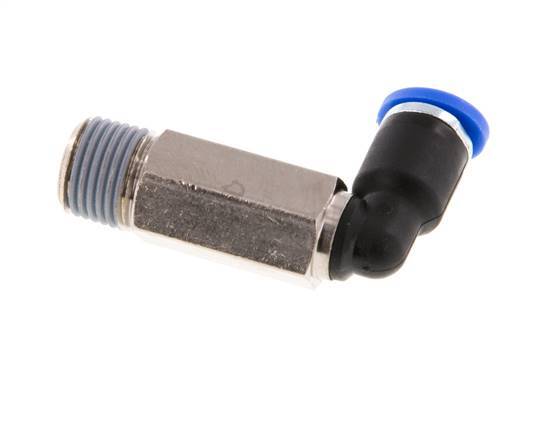 4mm x R1/8'' 90 graden L-verbinding Messing/PA 66 Insteekfitting Buitendraad Lange Huls Draaibaar NBR [2 Stuks]