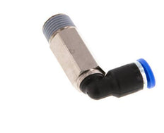 4mm x R1/8'' 90deg Elbow Push-in Fitting with Male Threads Brass/PA 66 NBR Long Sleeve Rotatable [2 Pieces]