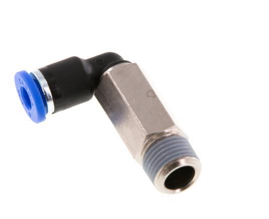 4mm x R1/8'' 90 graden L-verbinding Messing/PA 66 Insteekfitting Buitendraad Lange Huls Draaibaar NBR [2 Stuks]