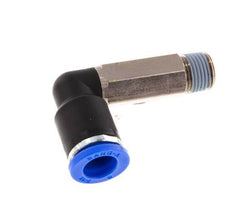 8mm x R1/8'' 90deg Elbow Push-in Fitting with Male Threads Brass/PA 66 NBR Long Sleeve Rotatable [2 Pieces]