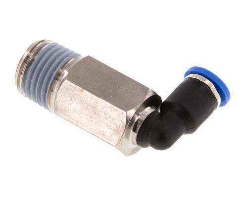 4mm x R1/4'' 90deg Elbow Push-in Fitting with Male Threads Brass/PA 66 NBR Long Sleeve Rotatable [2 Pieces]