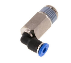 4mm x R1/4'' 90deg Elbow Push-in Fitting with Male Threads Brass/PA 66 NBR Long Sleeve Rotatable [2 Pieces]