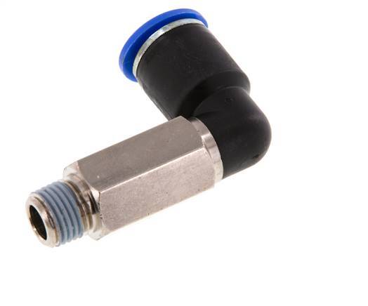 12mm x R1/4'' 90 graden L-verbinding Messing/PA 66 Insteekfitting Buitendraad Lange Huls Draaibaar NBR