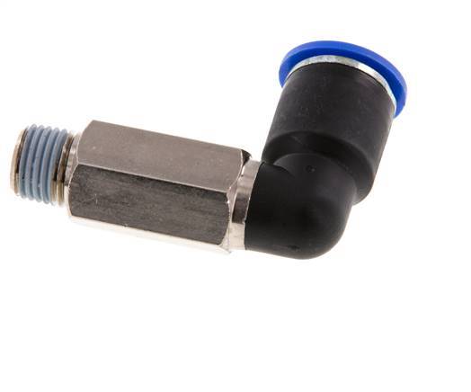 12mm x R1/4'' 90 graden L-verbinding Messing/PA 66 Insteekfitting Buitendraad Lange Huls Draaibaar NBR
