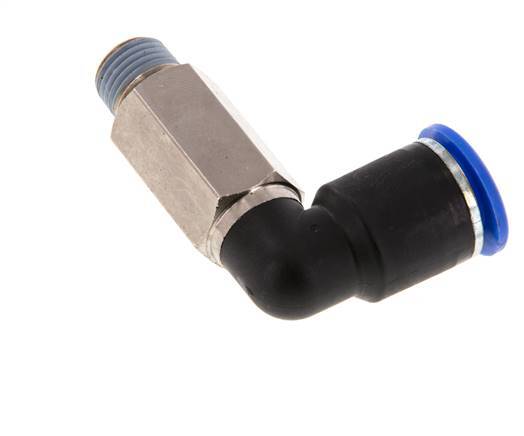 12mm x R1/4'' 90 graden L-verbinding Messing/PA 66 Insteekfitting Buitendraad Lange Huls Draaibaar NBR