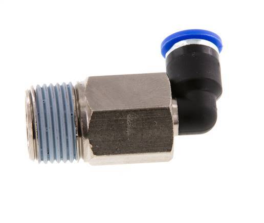 6mm x R3/8'' 90 graden L-verbinding Messing/PA 66 Insteekfitting Buitendraad Lange Huls Draaibaar NBR [2 Stuks]