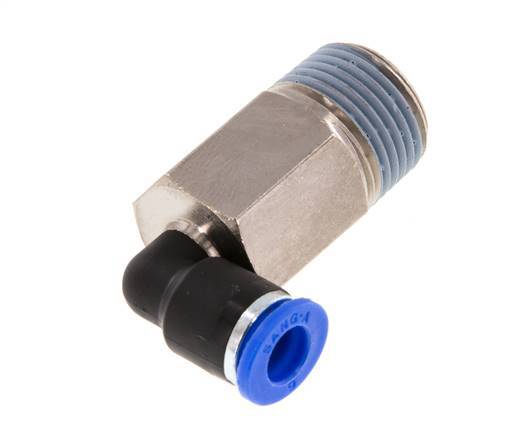 6mm x R3/8'' 90 graden L-verbinding Messing/PA 66 Insteekfitting Buitendraad Lange Huls Draaibaar NBR [2 Stuks]