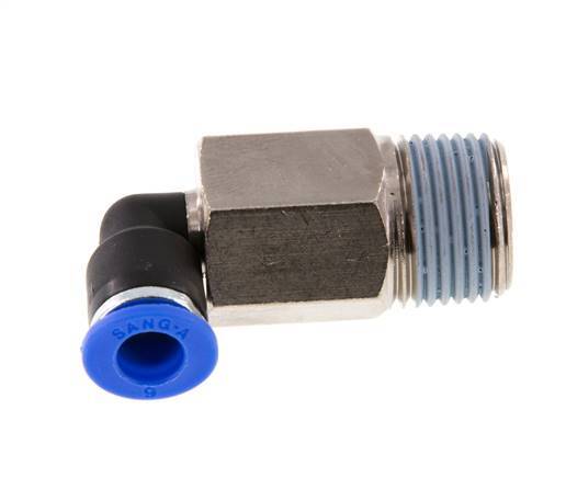 6mm x R3/8'' 90 graden L-verbinding Messing/PA 66 Insteekfitting Buitendraad Lange Huls Draaibaar NBR [2 Stuks]