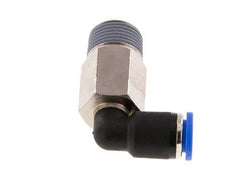 8mm x R3/8'' 90deg Elbow Push-in Fitting with Male Threads Brass/PA 66 NBR Long Sleeve Rotatable [2 Pieces]