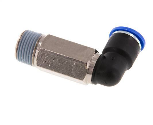 10mm x R3/8'' 90 graden L-verbinding Messing/PA 66 Insteekfitting Buitendraad Lange Huls Draaibaar NBR [2 Stuks]
