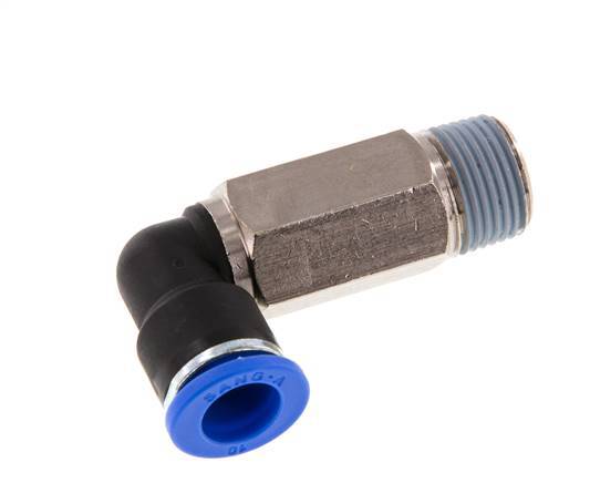 10mm x R3/8'' 90 graden L-verbinding Messing/PA 66 Insteekfitting Buitendraad Lange Huls Draaibaar NBR [2 Stuks]