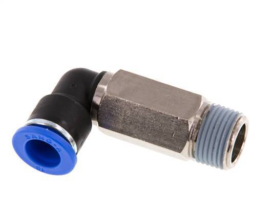10mm x R3/8'' 90 graden L-verbinding Messing/PA 66 Insteekfitting Buitendraad Lange Huls Draaibaar NBR [2 Stuks]