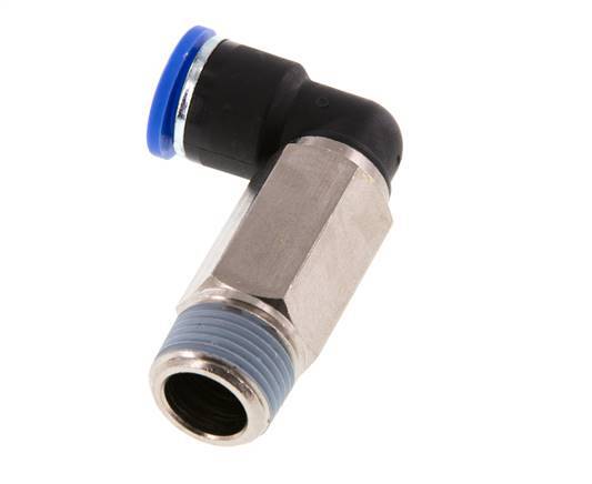 10mm x R3/8'' 90 graden L-verbinding Messing/PA 66 Insteekfitting Buitendraad Lange Huls Draaibaar NBR [2 Stuks]