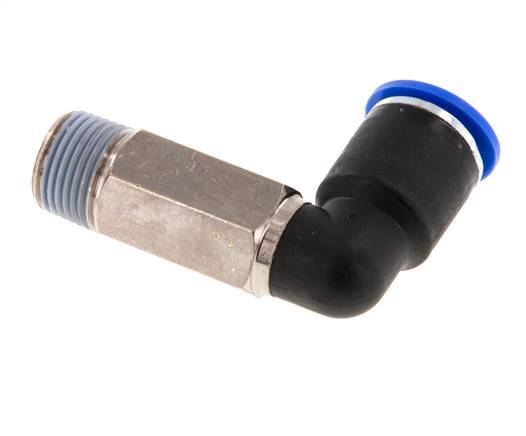 12mm x R3/8'' 90 graden L-verbinding Messing/PA 66 Insteekfitting Buitendraad Lange Huls Draaibaar NBR